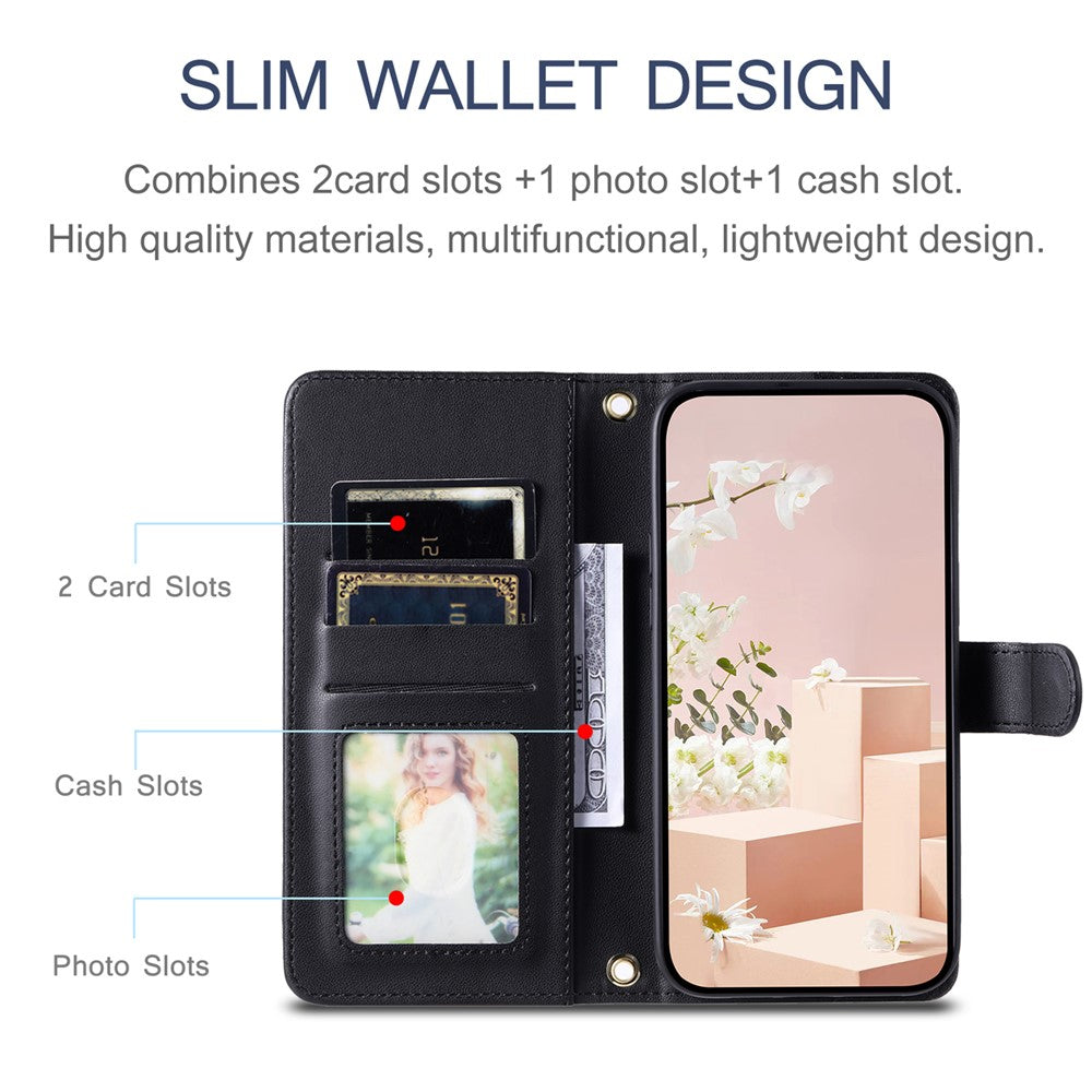 For Xiaomi 15T Case Wallet Rhombus Grid PU Leather Phone Cover with Shoulder Strap / Wrist Strap