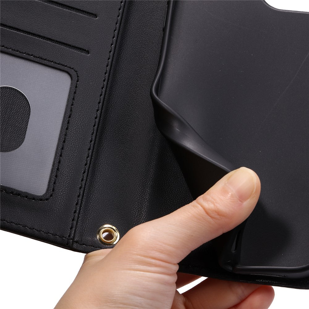 For Xiaomi 15T Case Wallet Rhombus Grid PU Leather Phone Cover with Shoulder Strap / Wrist Strap