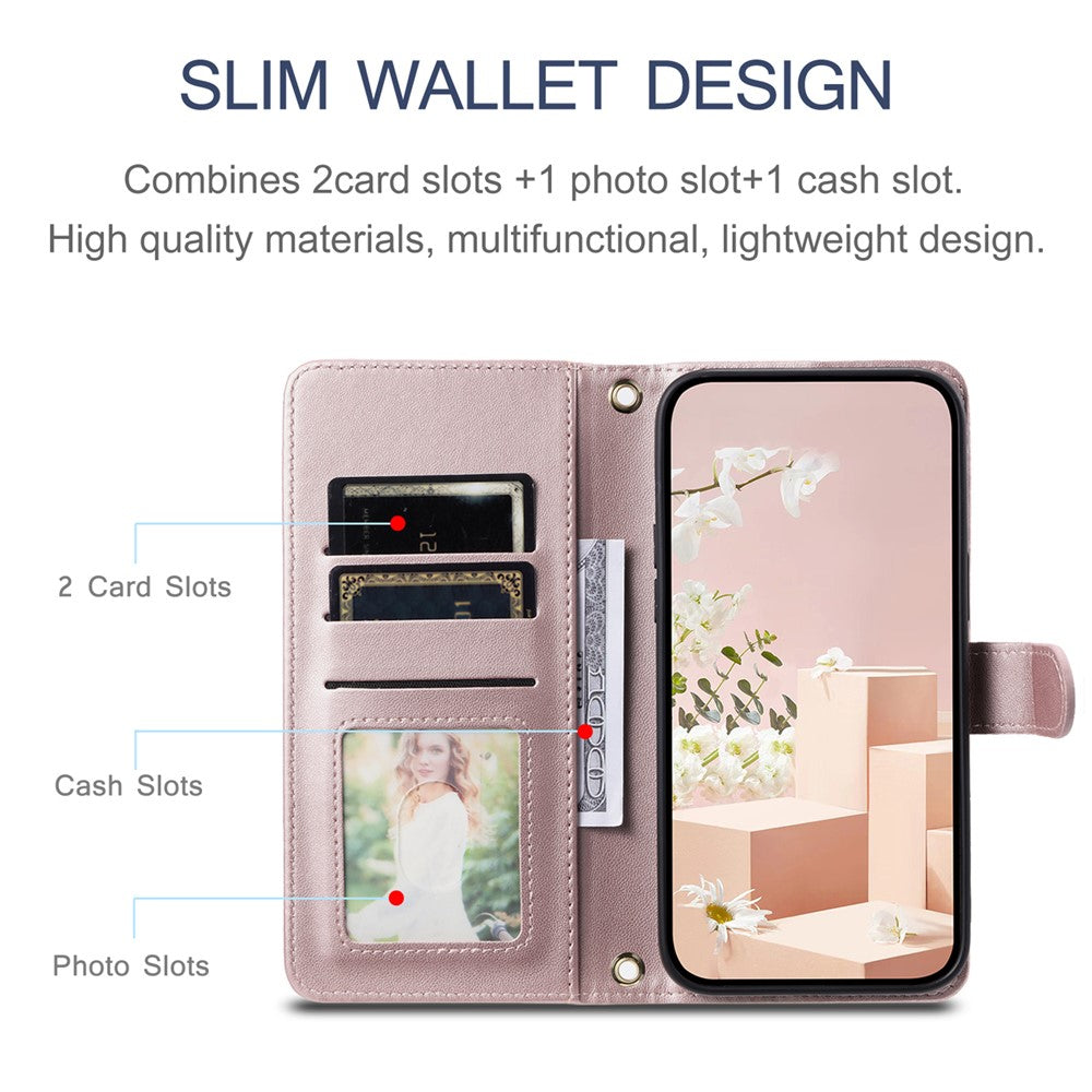 For Sony Xperia 10 VII Case Wallet Rhombus Grid PU Leather Phone Cover with Shoulder Strap / Wrist Strap