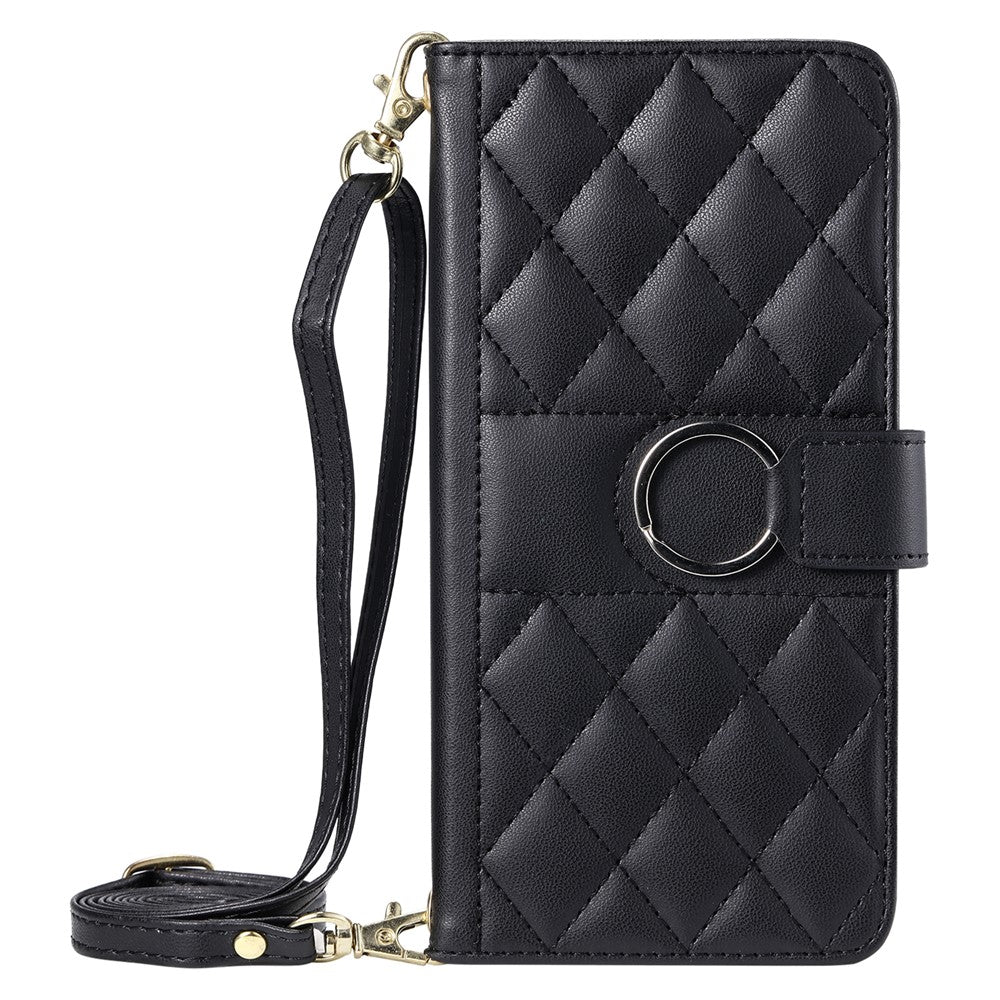 For Sony Xperia 10 VII Case Ring Buckle Wallet Stand Rhombus Crossbody Leather Mobile Cover