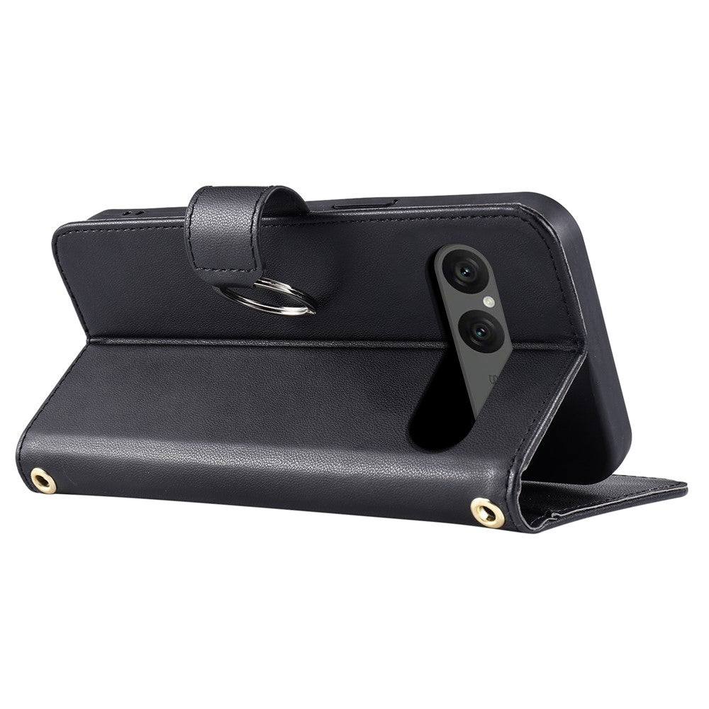 For Sony Xperia 10 VII Case Ring Buckle Wallet Stand Rhombus Crossbody Leather Mobile Cover