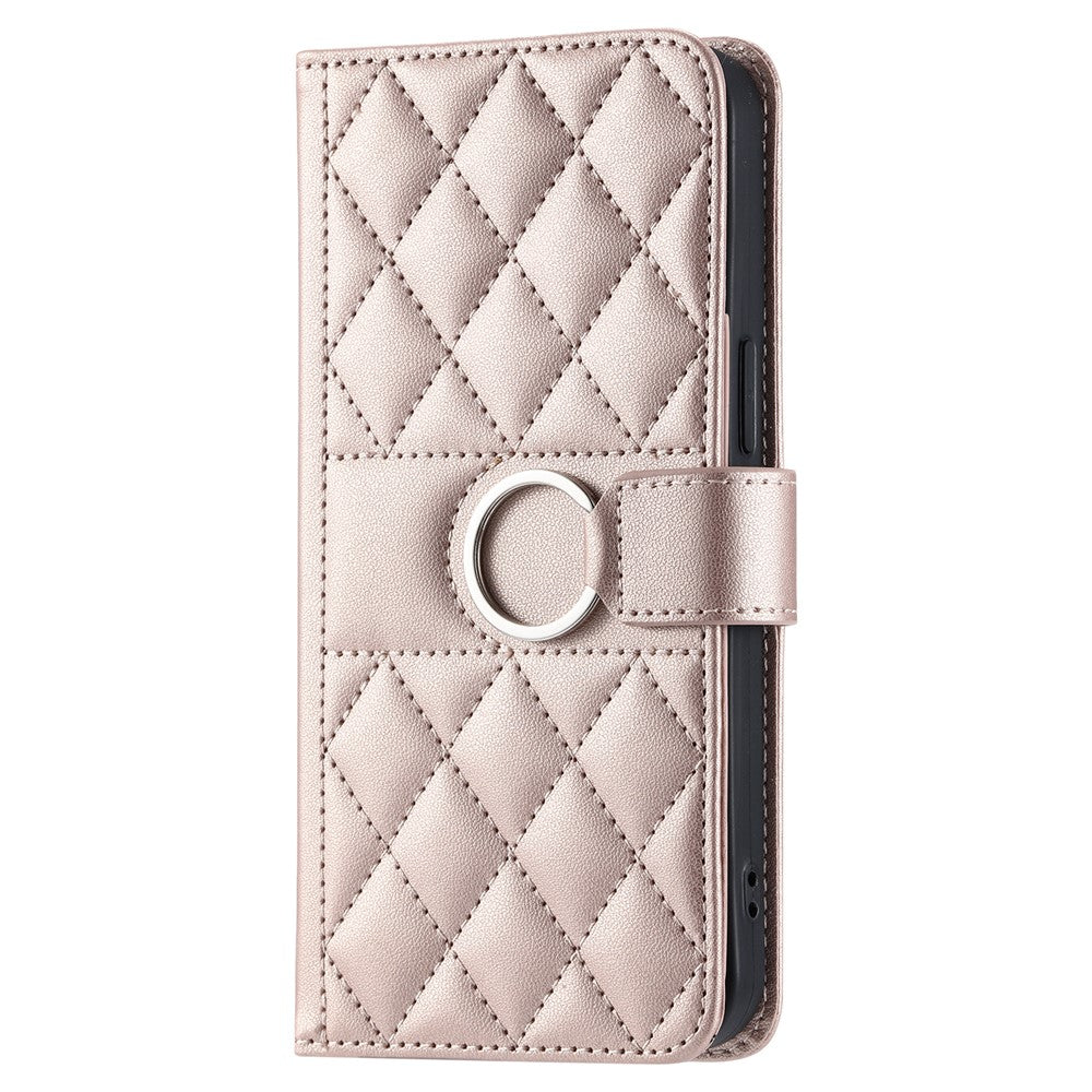 For Xiaomi 15T Case Ring Buckle Wallet Stand Rhombus Crossbody Leather Mobile Cover