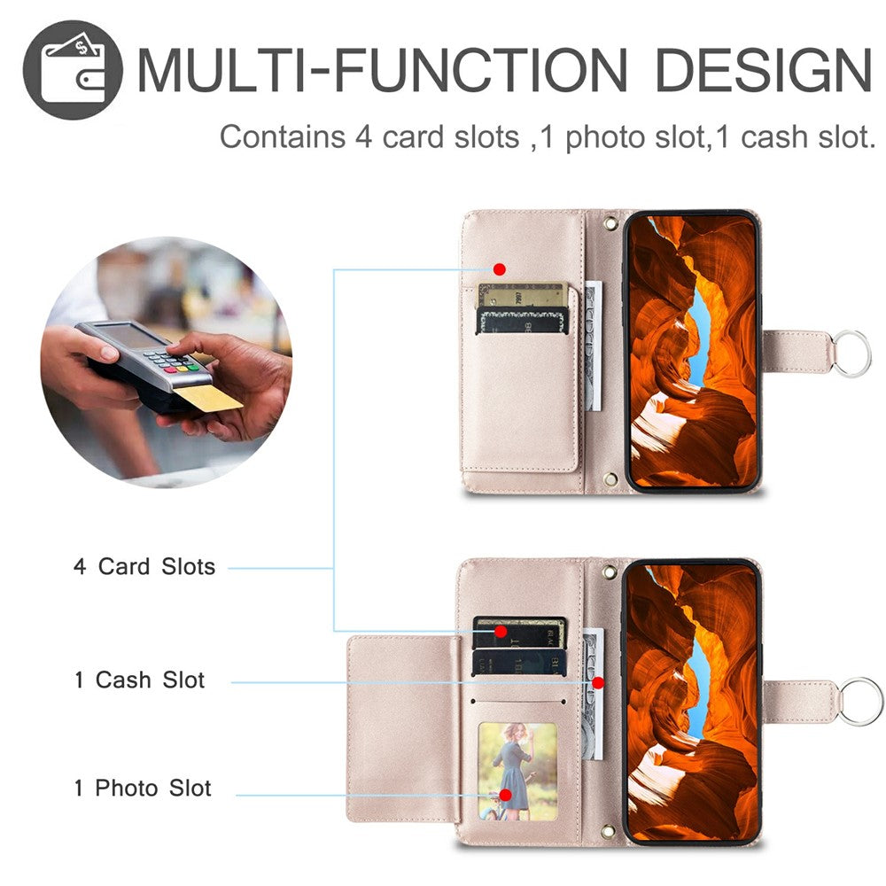 For Xiaomi 15T Case Ring Buckle Wallet Stand Rhombus Crossbody Leather Mobile Cover