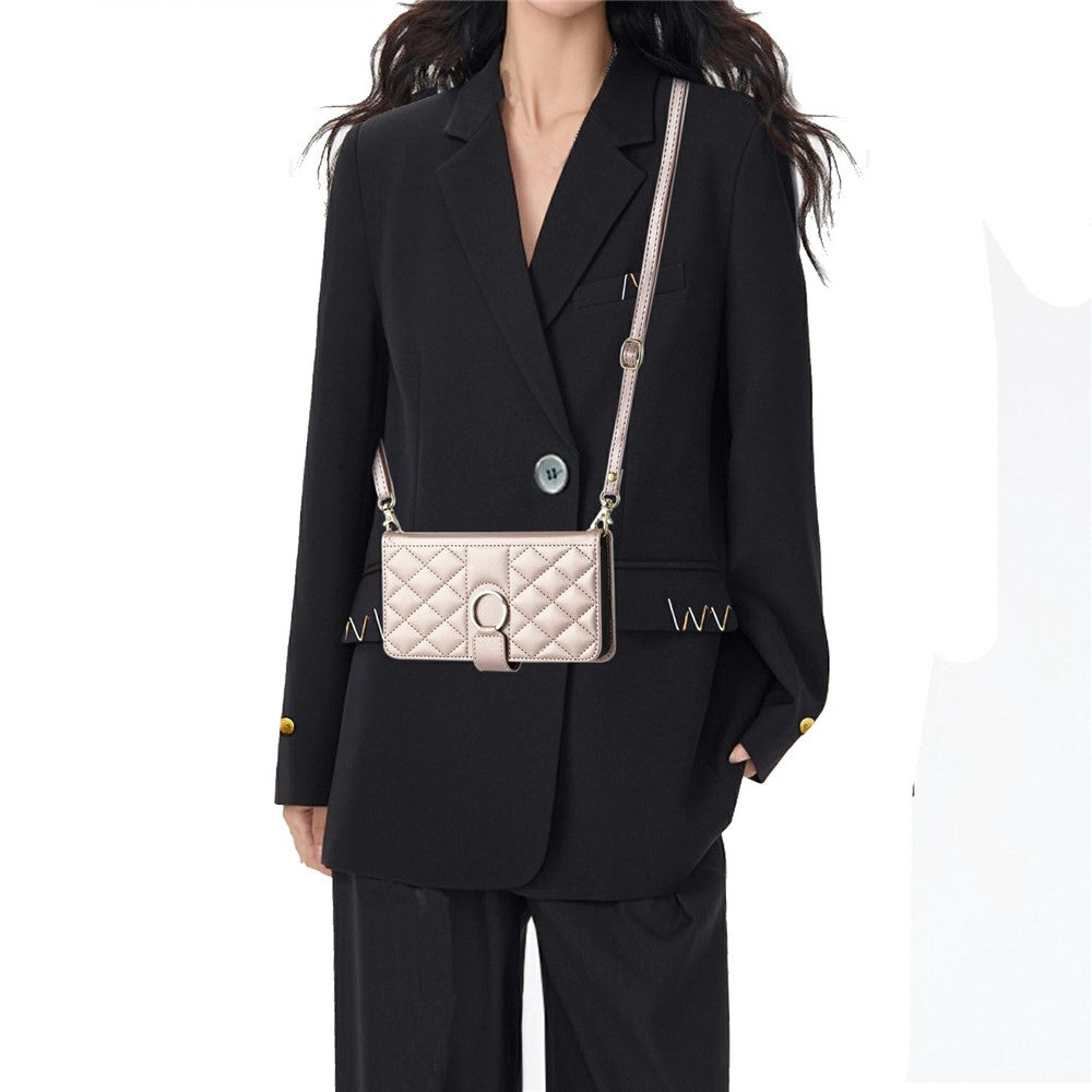 For Xiaomi 15T Case Ring Buckle Wallet Stand Rhombus Crossbody Leather Mobile Cover