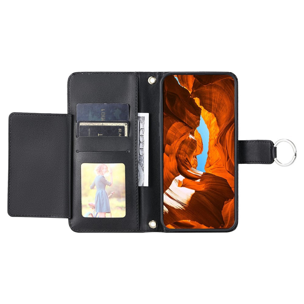 Crossbody Leather Case for Honor 400 Smart 5G / 4G / X7d 5G / 4G Ring Buckle Wallet Stand Rhombus Mobile Cover