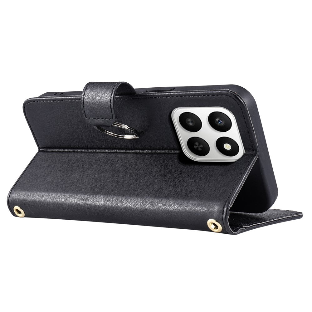 Crossbody Leather Case for Honor 400 Smart 5G / 4G / X7d 5G / 4G Ring Buckle Wallet Stand Rhombus Mobile Cover