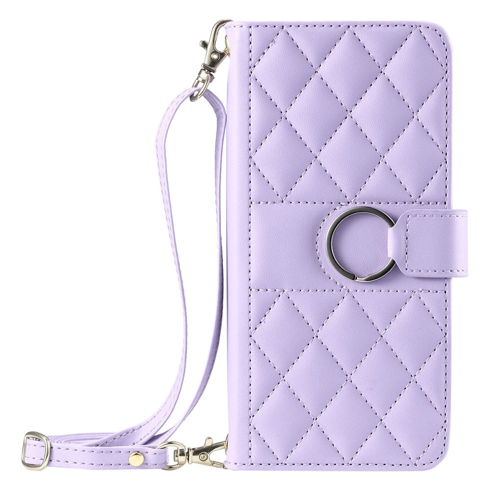 Crossbody Leather Case for Honor X9c 5G / Magic7 Lite 5G / X60 Pro 5G Ring Buckle Wallet Stand Rhombus Mobile Cover