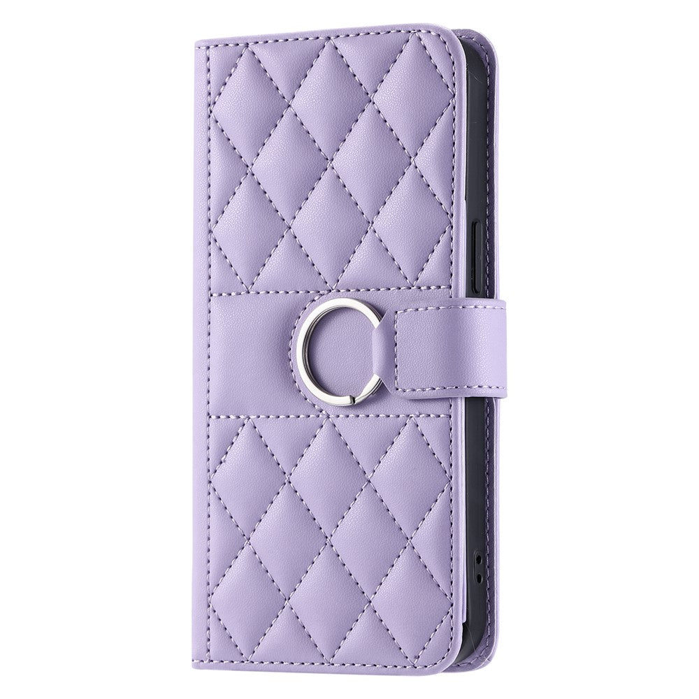 Crossbody Leather Case for Honor X9c 5G / Magic7 Lite 5G / X60 Pro 5G Ring Buckle Wallet Stand Rhombus Mobile Cover