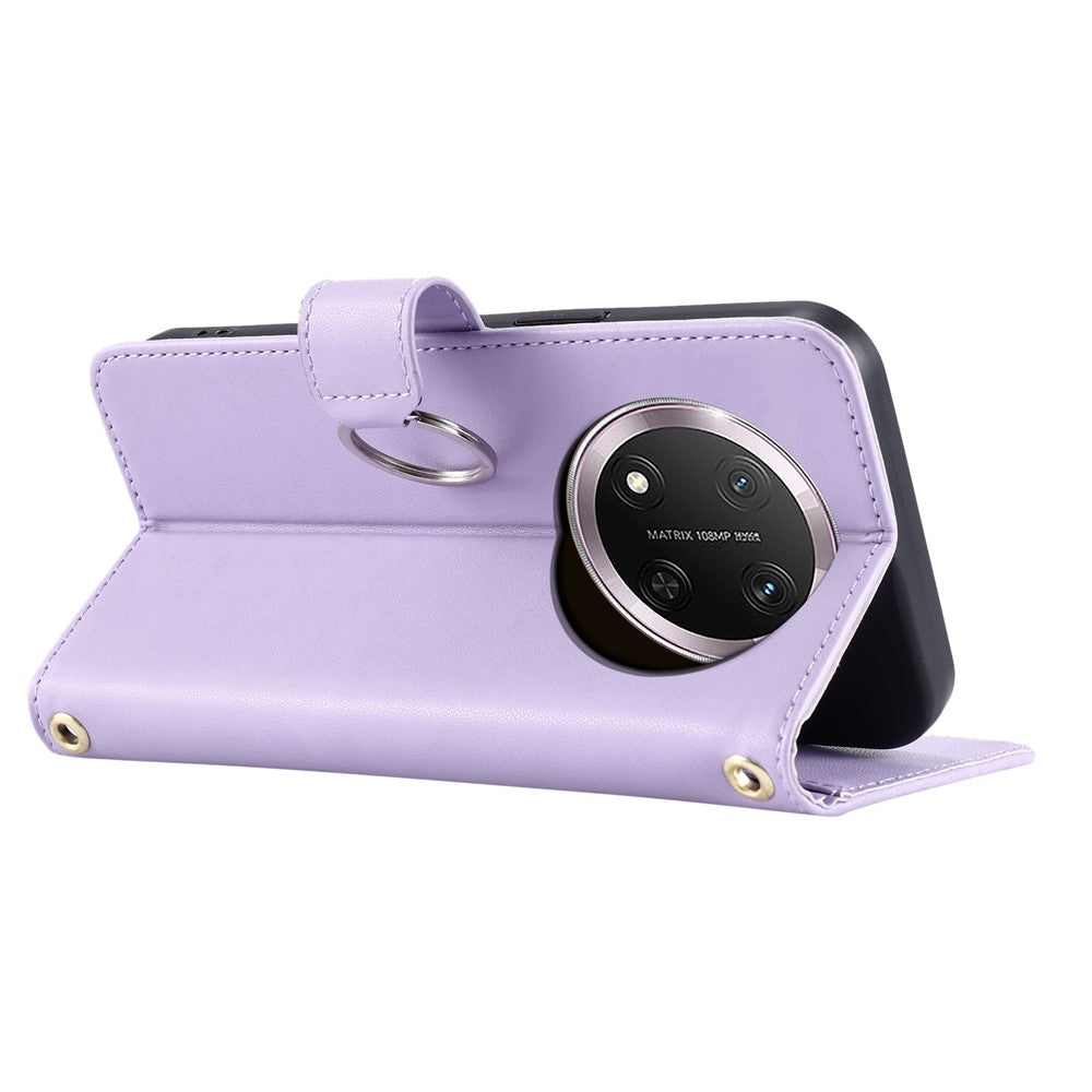 Crossbody Leather Case for Honor X9c 5G / Magic7 Lite 5G / X60 Pro 5G Ring Buckle Wallet Stand Rhombus Mobile Cover