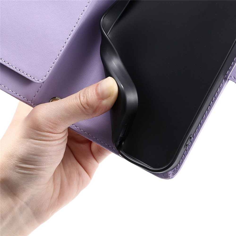 Crossbody Leather Case for Honor X9c 5G / Magic7 Lite 5G / X60 Pro 5G Ring Buckle Wallet Stand Rhombus Mobile Cover