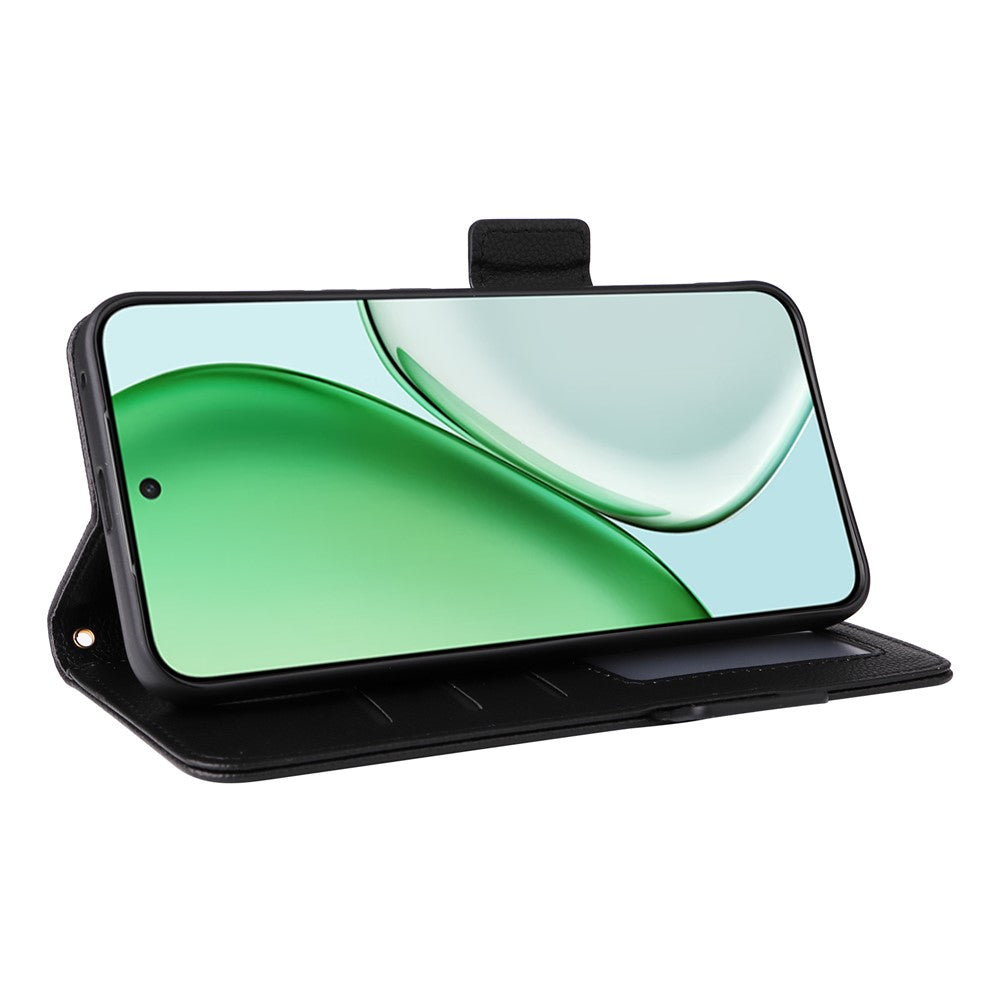 Étui portefeuille en cuir texturé litchi avec dragonne pour For Honor X9d 5G / X70 5G