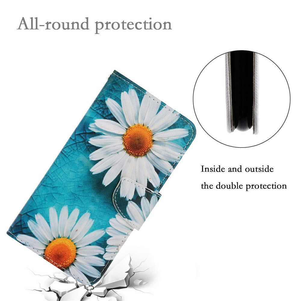 For Xiaomi 15T Case Pattern Printing Protective Leather Folio Phone Cover with Wrist Strap