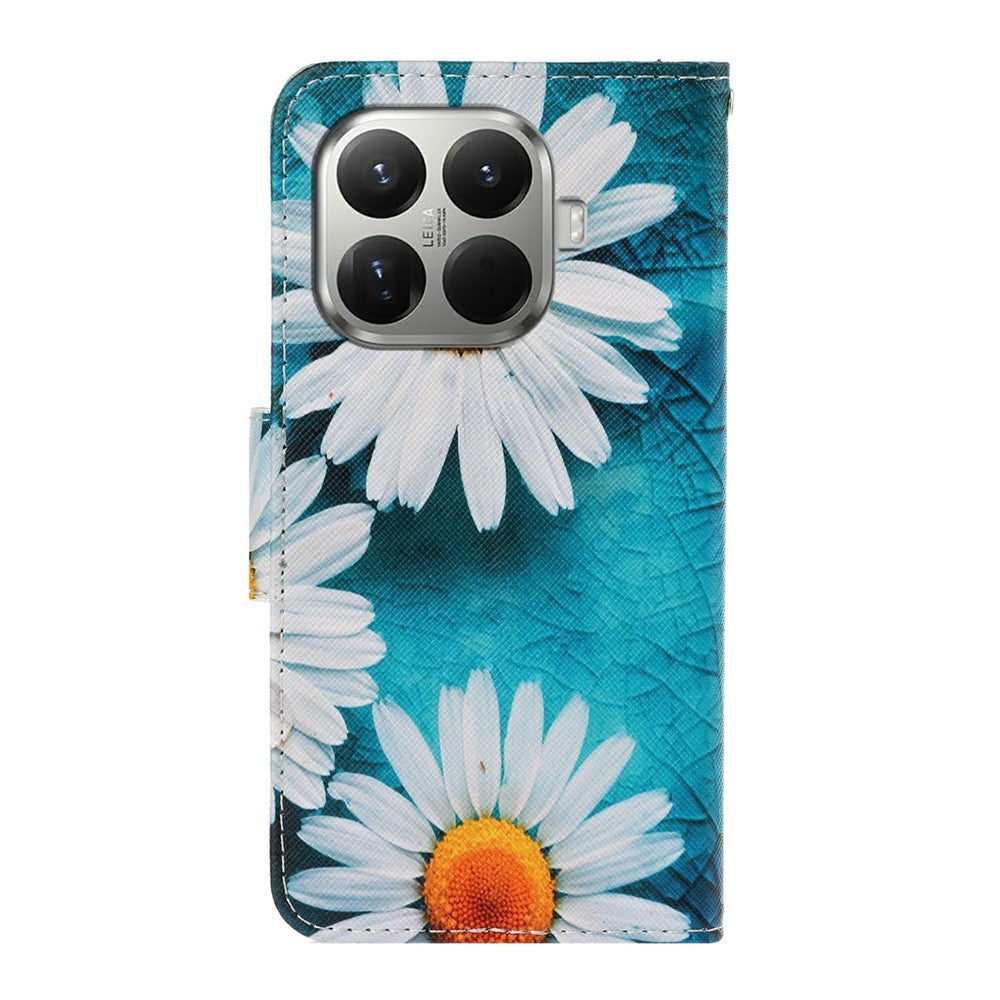 For Xiaomi 15T Pro Case Pattern Printing Protective Leather Folio Phone Cover with Wrist Strap