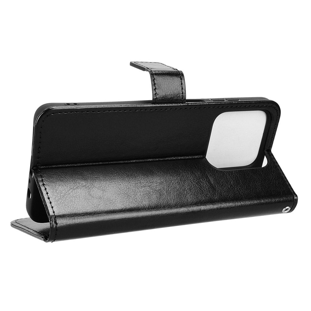 For Honor X5c Plus 4G PU Leather Case with Strap Crazy Horse Texture Phone Wallet Cover