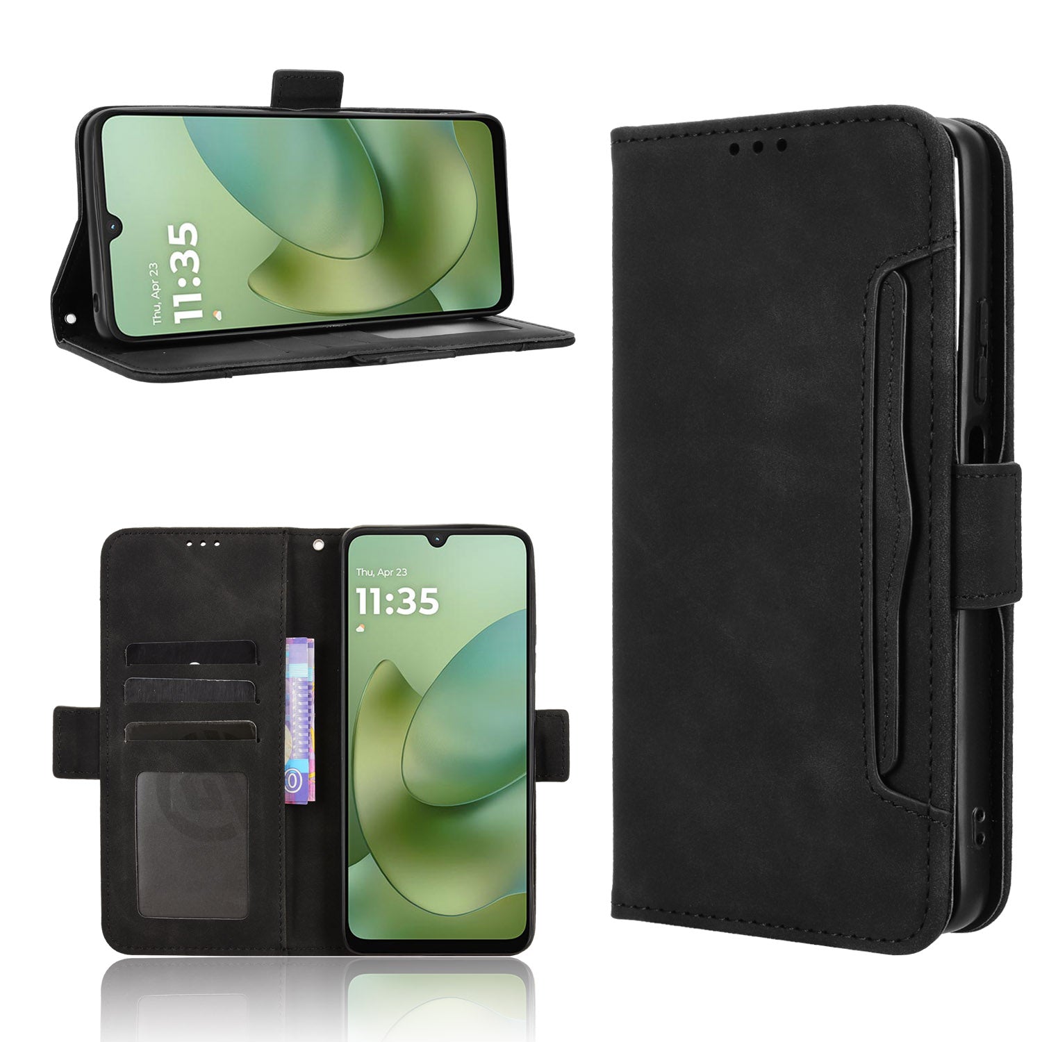 For Motorola Moto G06 Power 4G / Motorola Moto G06 4G Leather Case Phone Wallet Cover with Multiple Card Slots