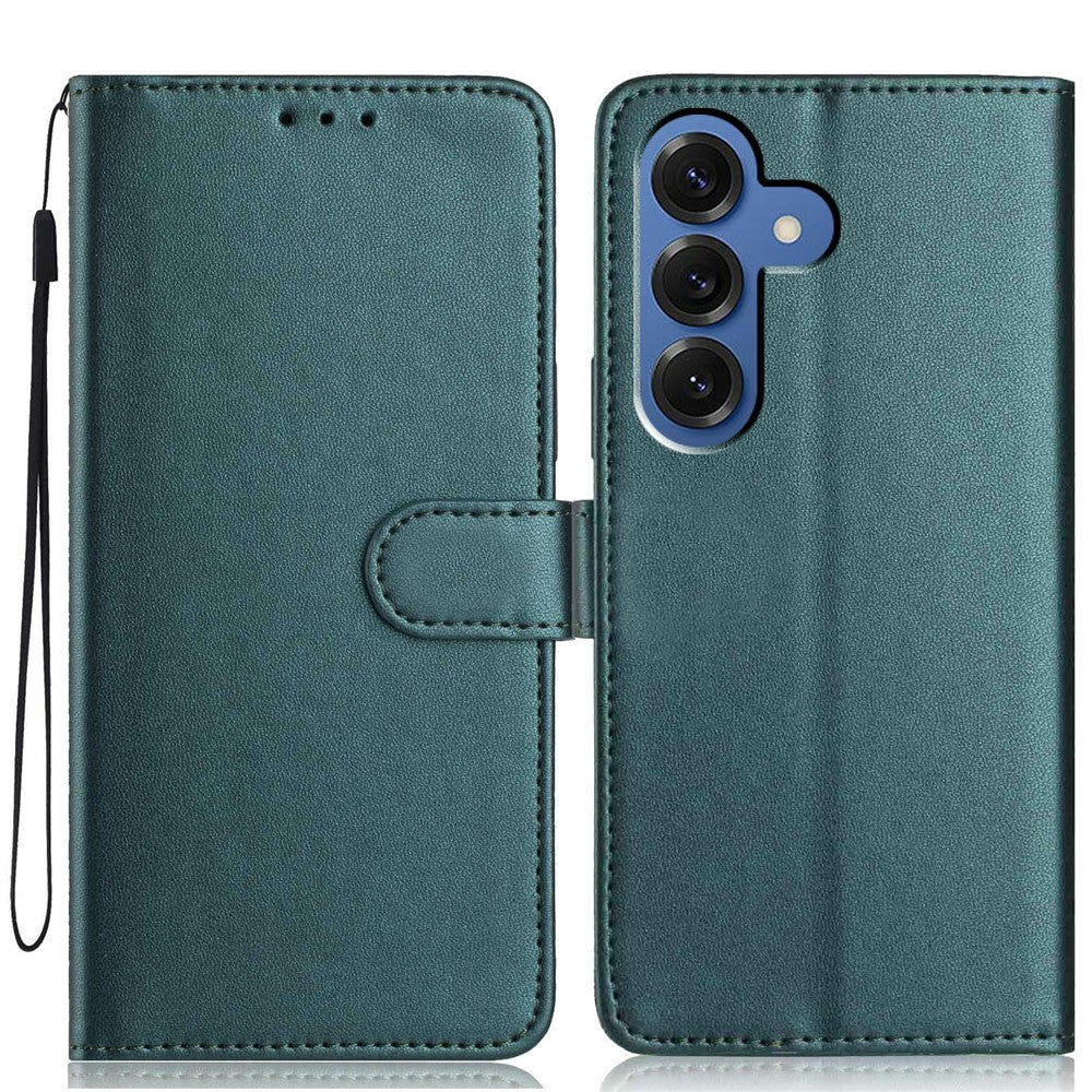 For Samsung Galaxy S26 / S26 Pro Wallet Case with Strap / Multiple Card Slots Solid Color Leather Stand Phone Cover