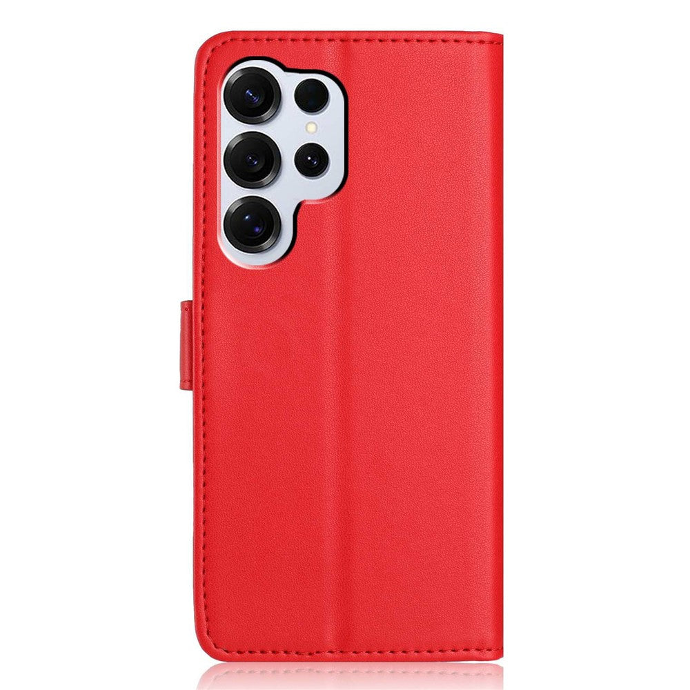 For Samsung Galaxy S26 Ultra Wallet Case with Strap  /  Multiple Card Slots Solid Color Leather Stand Phone Cover