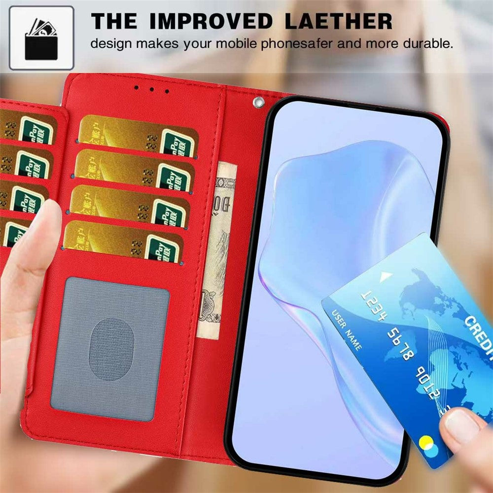 For Samsung Galaxy S26 Edge Wallet Case with Strap  /  Multiple Card Slots Solid Color Leather Stand Phone Cover