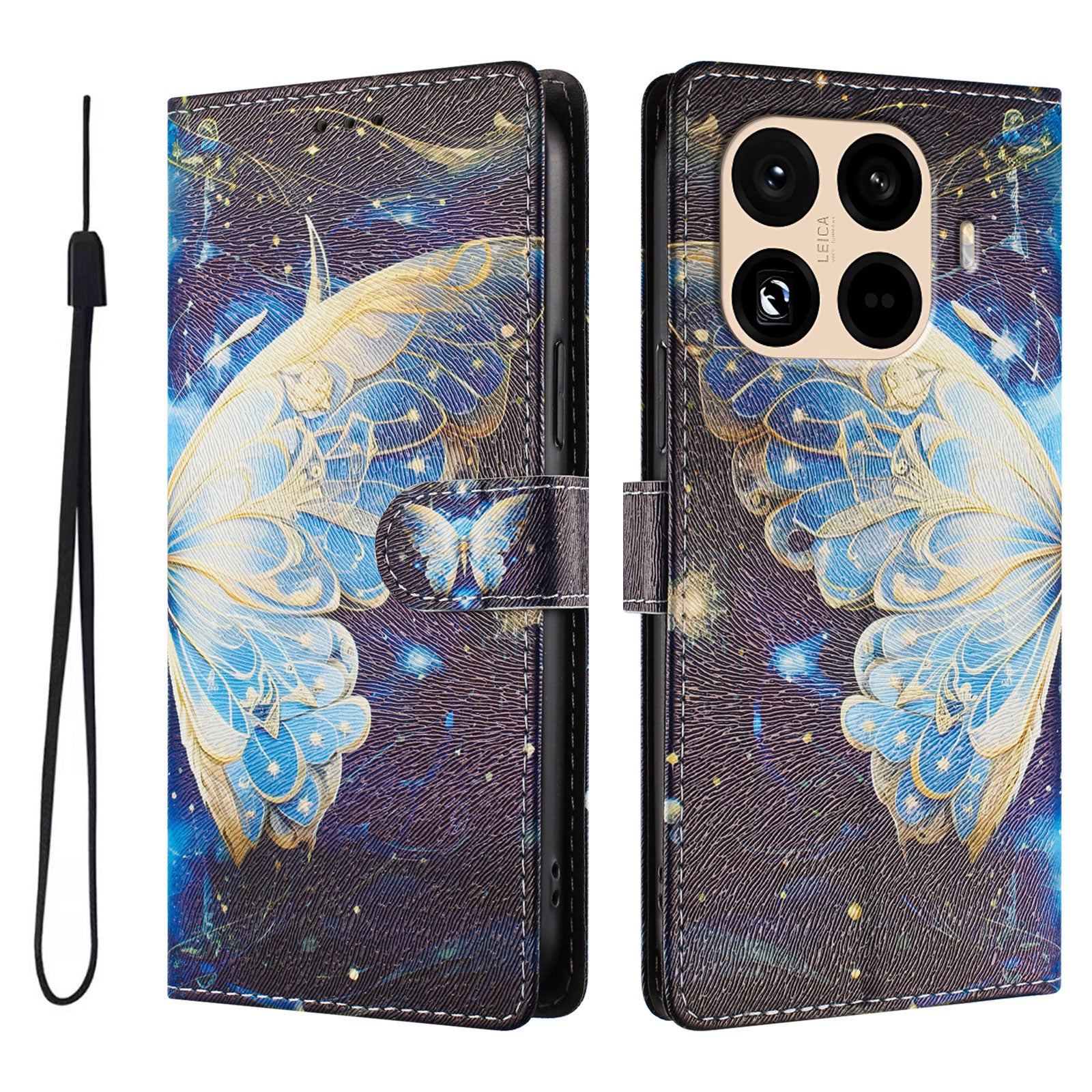 For Xiaomi 15T Pro Case Pattern Print PU Leather Wallet Phone Cover with Wrist Strap