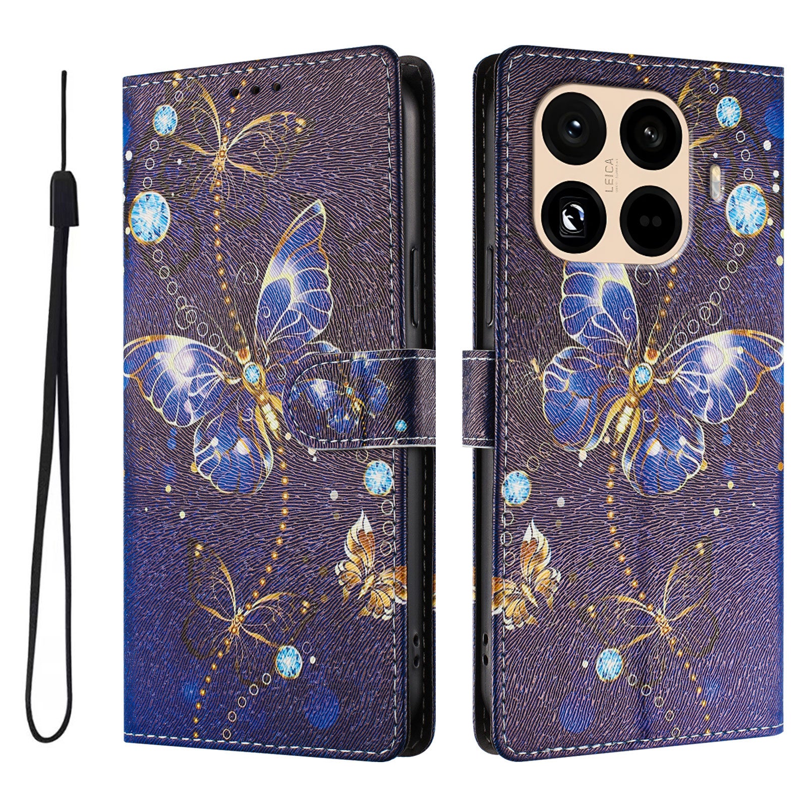 For Xiaomi 15T Pro Case Pattern Print PU Leather Wallet Phone Cover with Wrist Strap