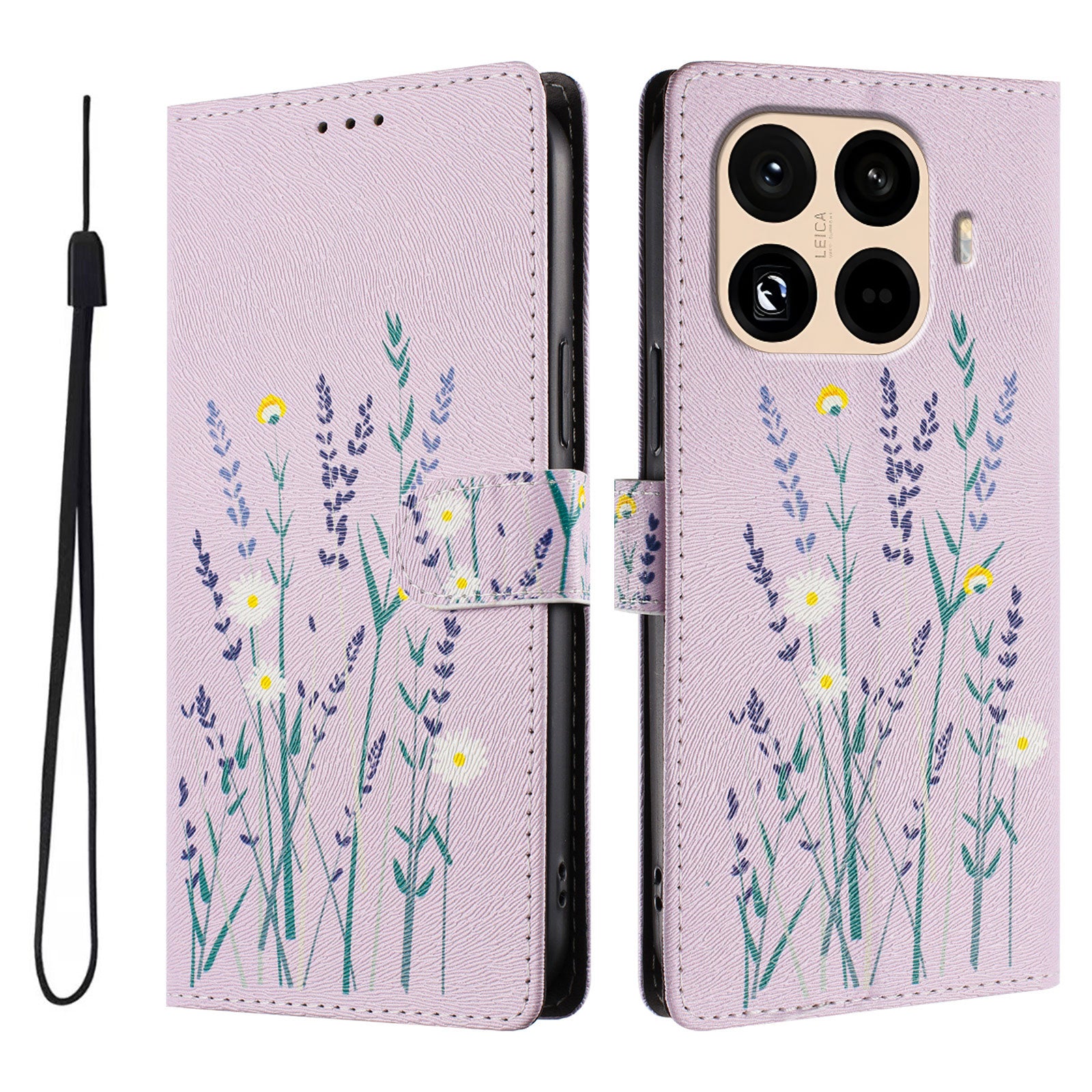 For Xiaomi 15T Pro Case Pattern Print PU Leather Wallet Phone Cover with Wrist Strap