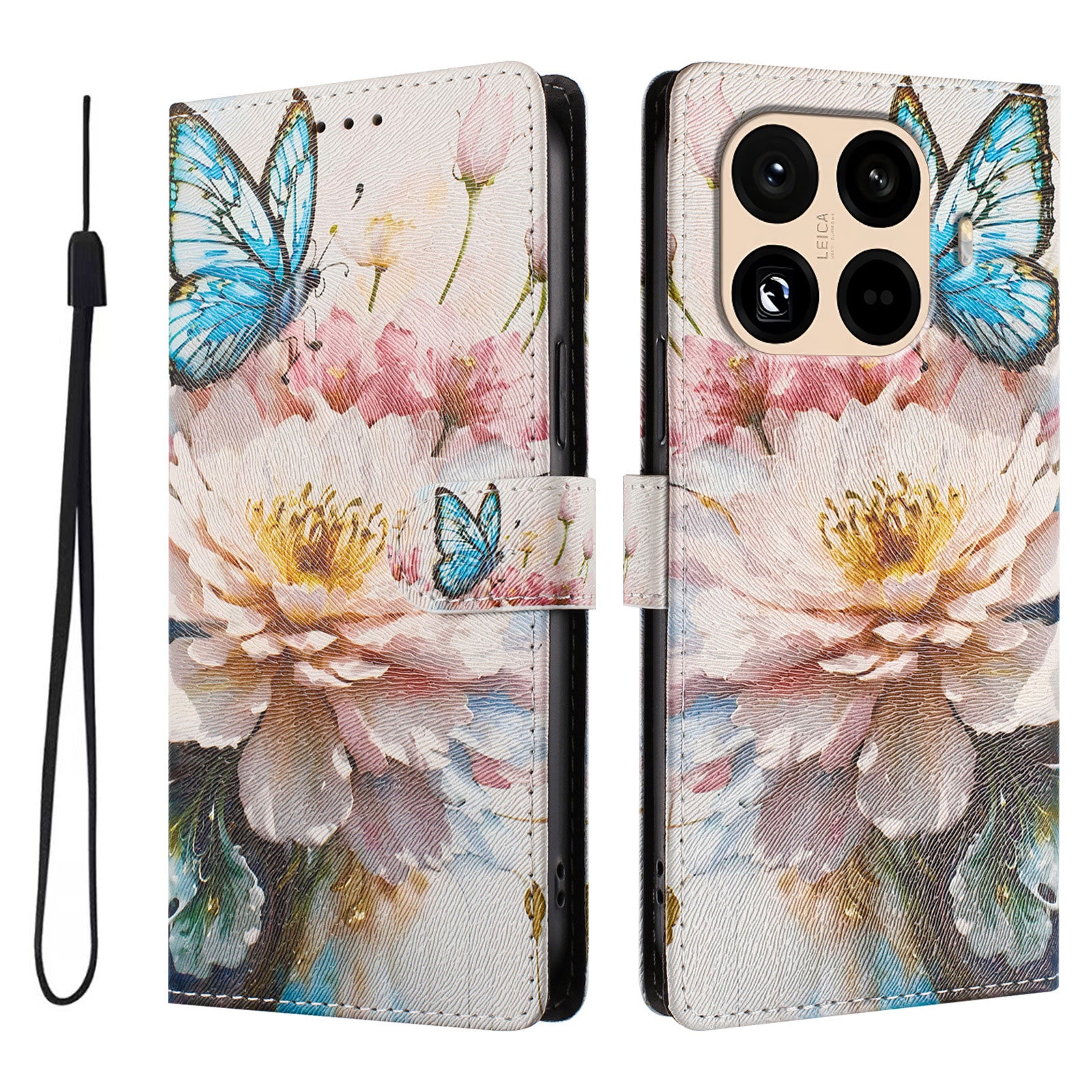 For Xiaomi 15T Pro Case Pattern Print PU Leather Wallet Phone Cover with Wrist Strap