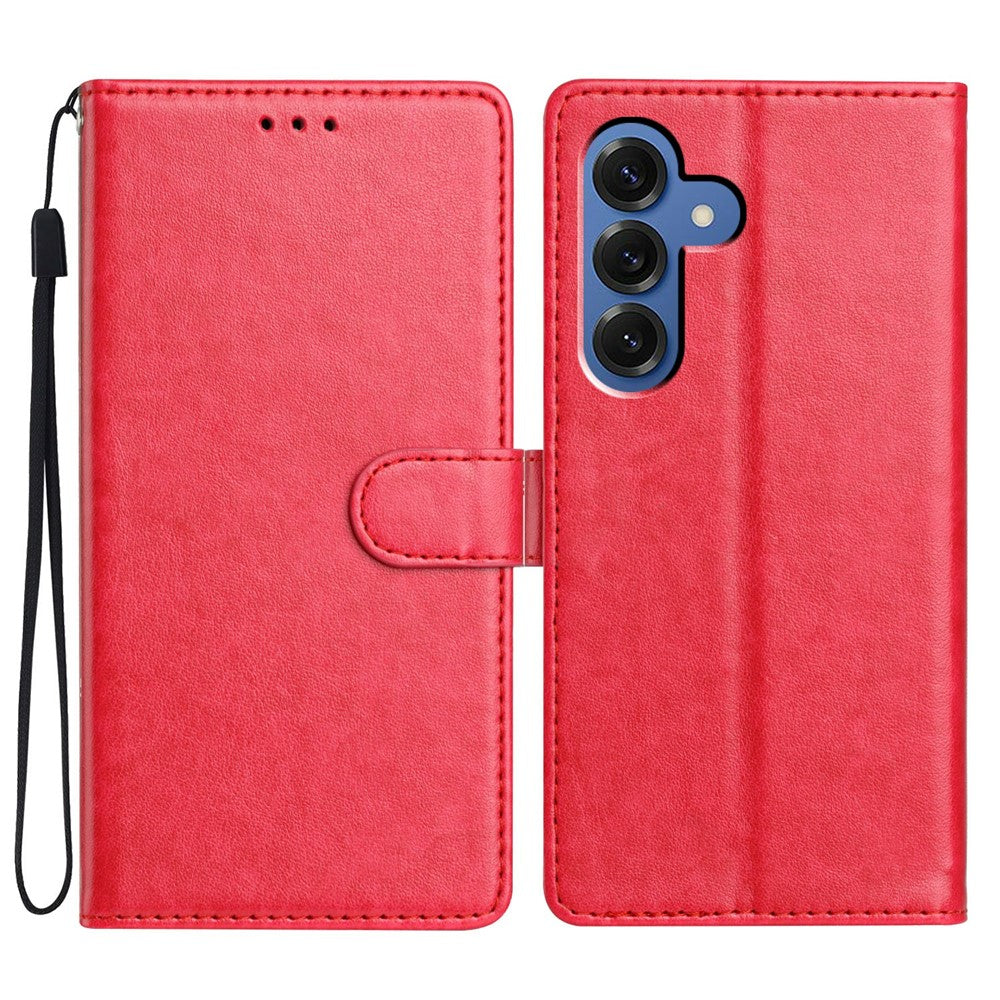 For Samsung Galaxy S26 / S26 Pro Leather Case Wallet Stand Phone Cover with Handy Strap