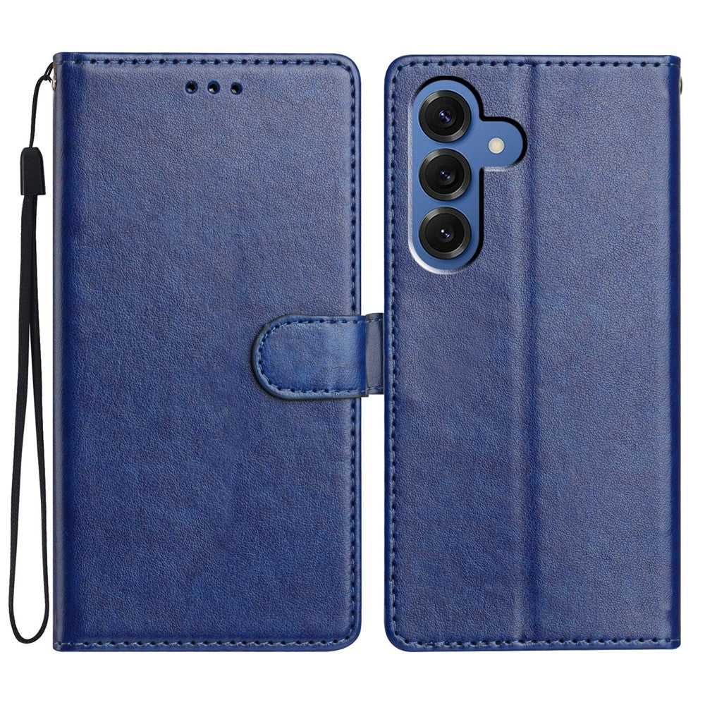 For Samsung Galaxy S26 / S26 Pro Leather Case Wallet Stand Phone Cover with Handy Strap