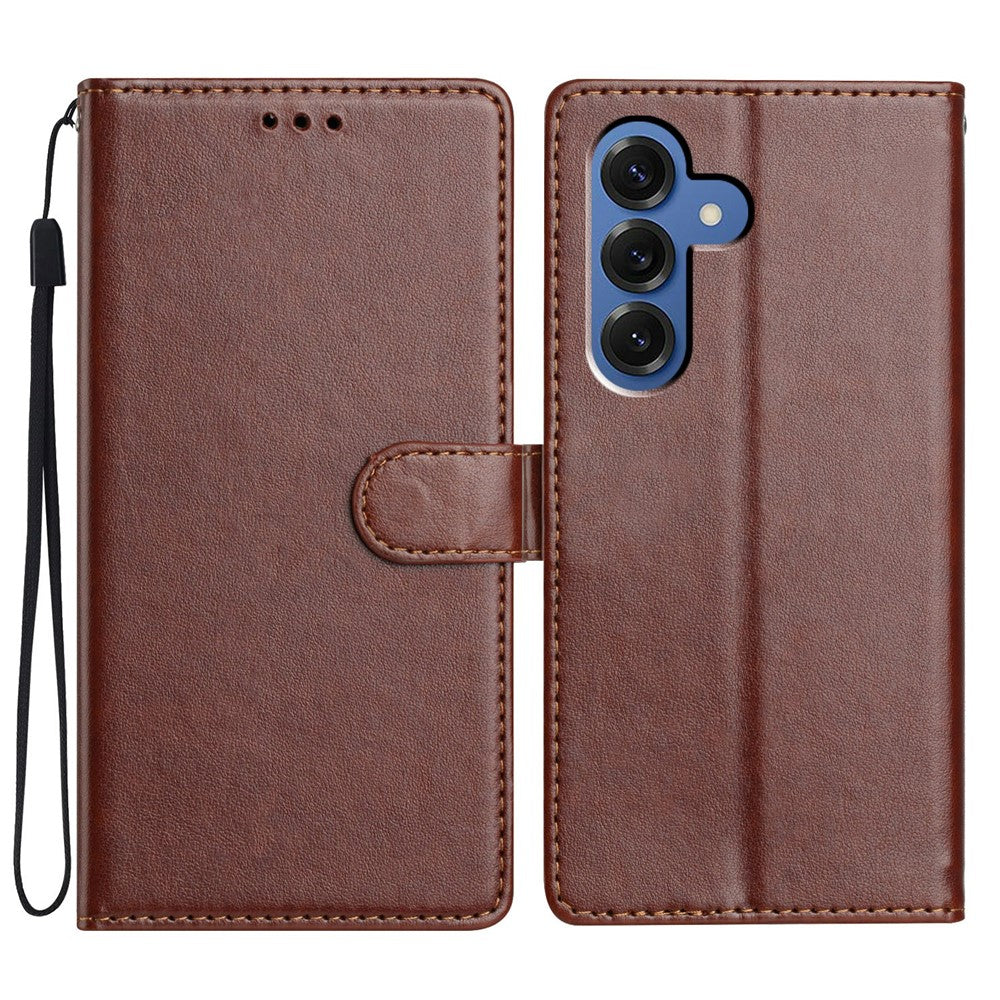 For Samsung Galaxy S26 / S26 Pro Leather Case Wallet Stand Phone Cover with Handy Strap
