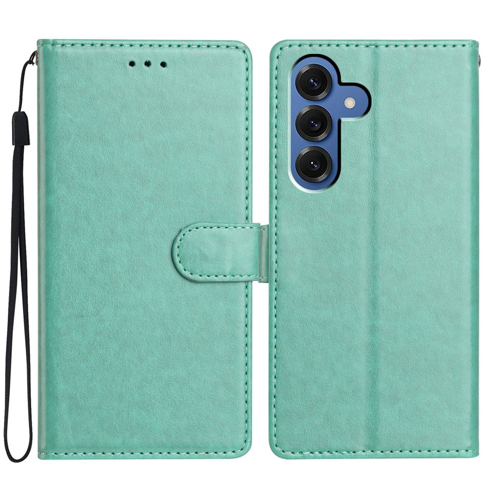For Samsung Galaxy S26 / S26 Pro Leather Case Wallet Stand Phone Cover with Handy Strap
