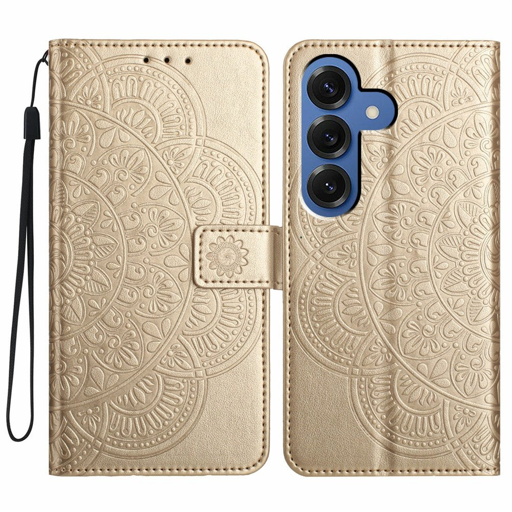 For Samsung Galaxy S26 / S26 Pro Leather Case with Card Slots Mandala Pattern Phone Cover Stand
