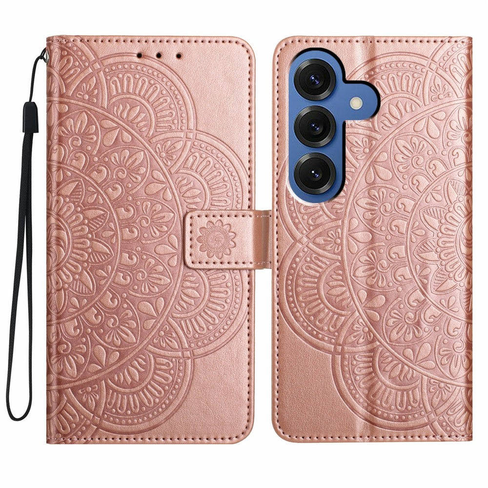 For Samsung Galaxy S26 / S26 Pro Leather Case with Card Slots Mandala Pattern Phone Cover Stand