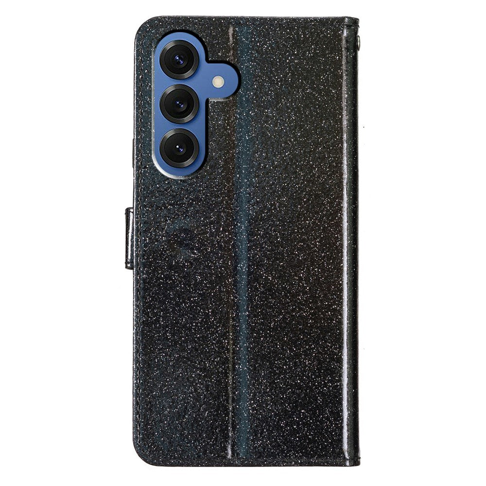 For Samsung Galaxy S26 / S26 Pro Wallet Case Glitter Anti-Scratch Leather Stand Phone Cover with Strap