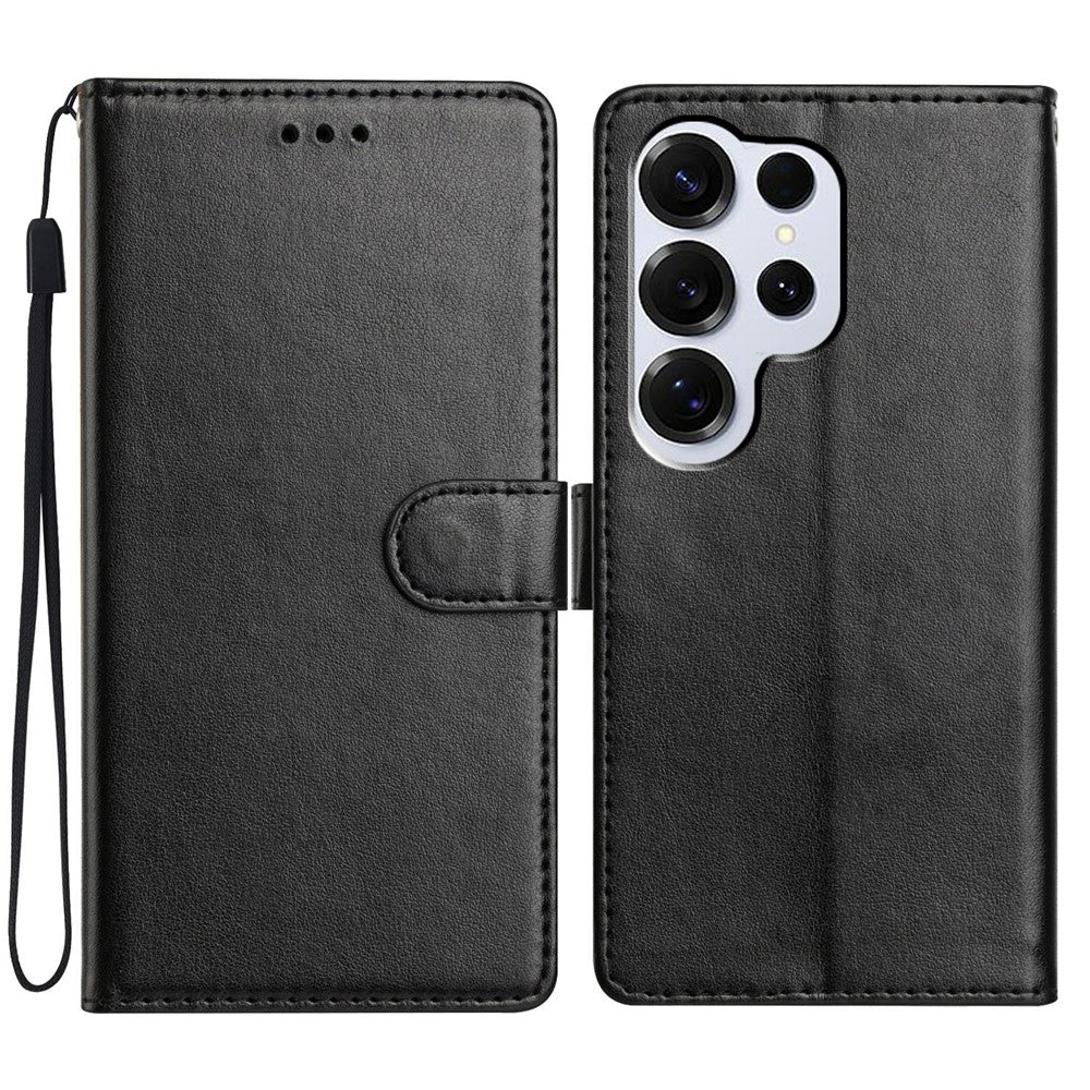 For Samsung Galaxy S26 Ultra Leather Case Wallet Stand Phone Cover with Handy Strap