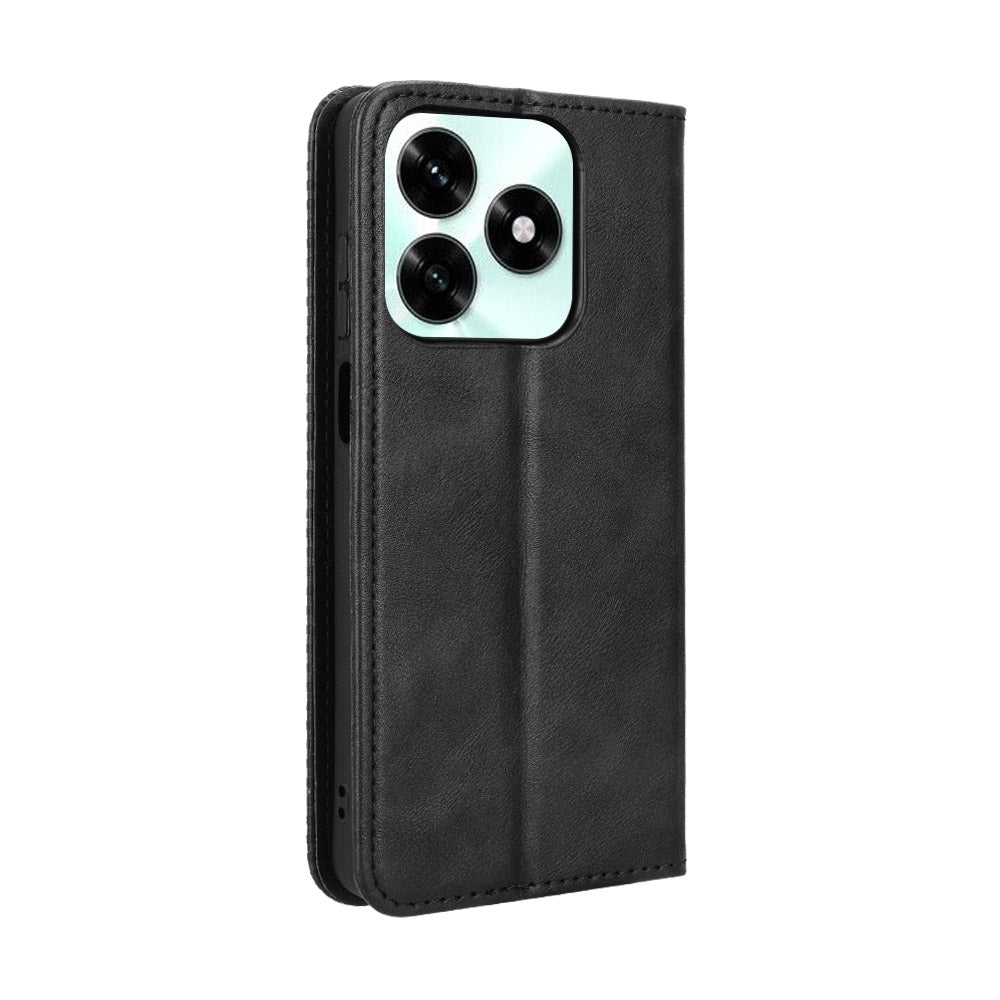 For Honor X5c Plus 4G Leather Case Wallet Stand Retro Texture Phone Cover