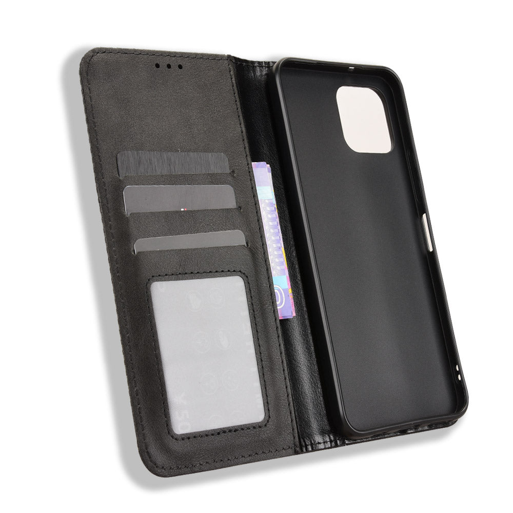 For T-Mobile Revvl 8 Pro Leather Case Wallet Stand Retro Texture Phone Cover