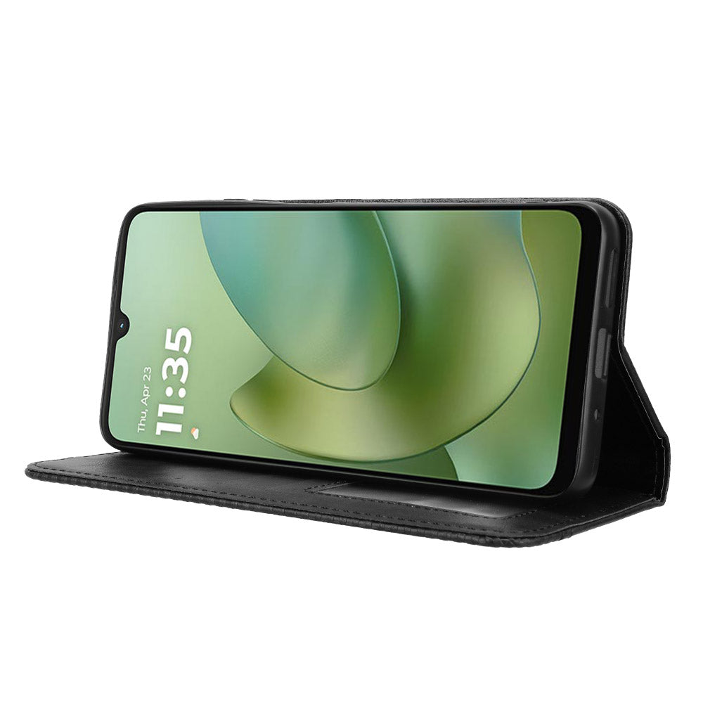 For Motorola Moto G06 Power 4G / Motorola Moto G06 4G Leather Case Wallet Stand Retro Texture Phone Cover