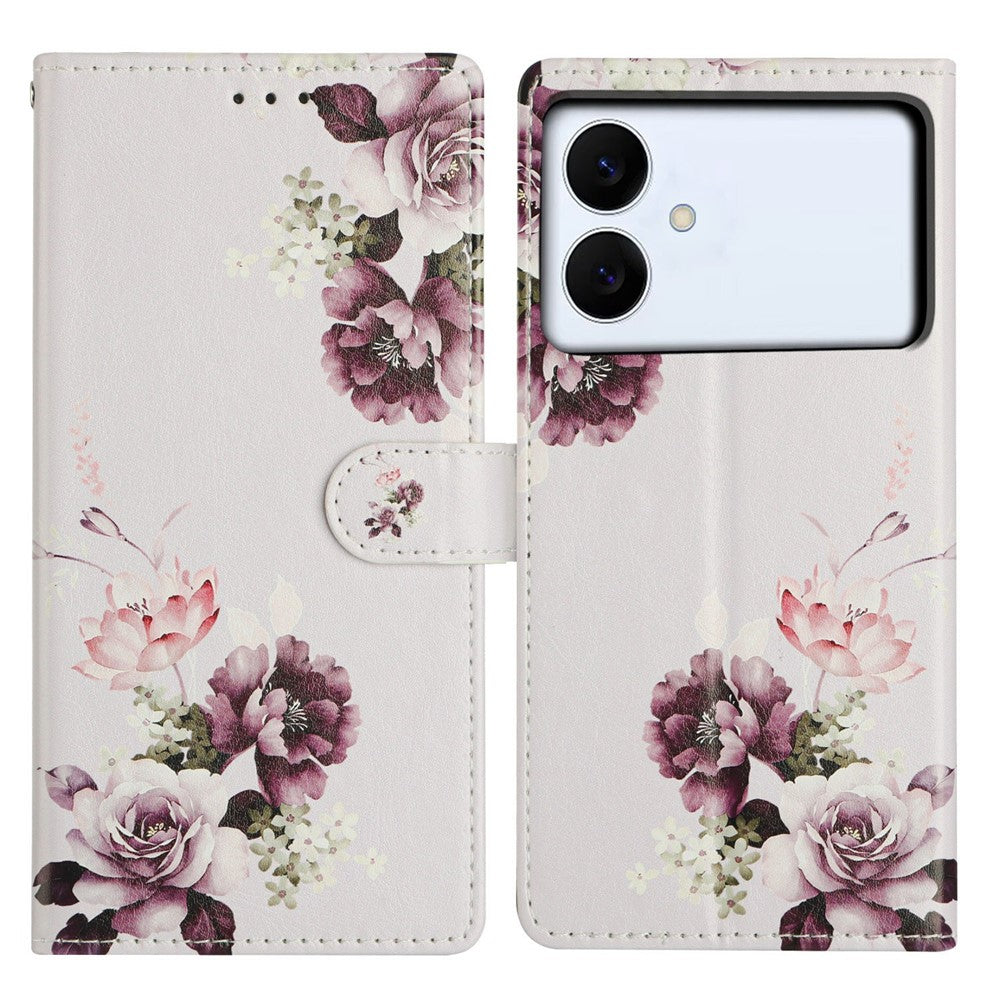 For Samsung Galaxy S26 Edge Case Pattern Printing Wallet Stand Flip Leather Phone Cover with Strap