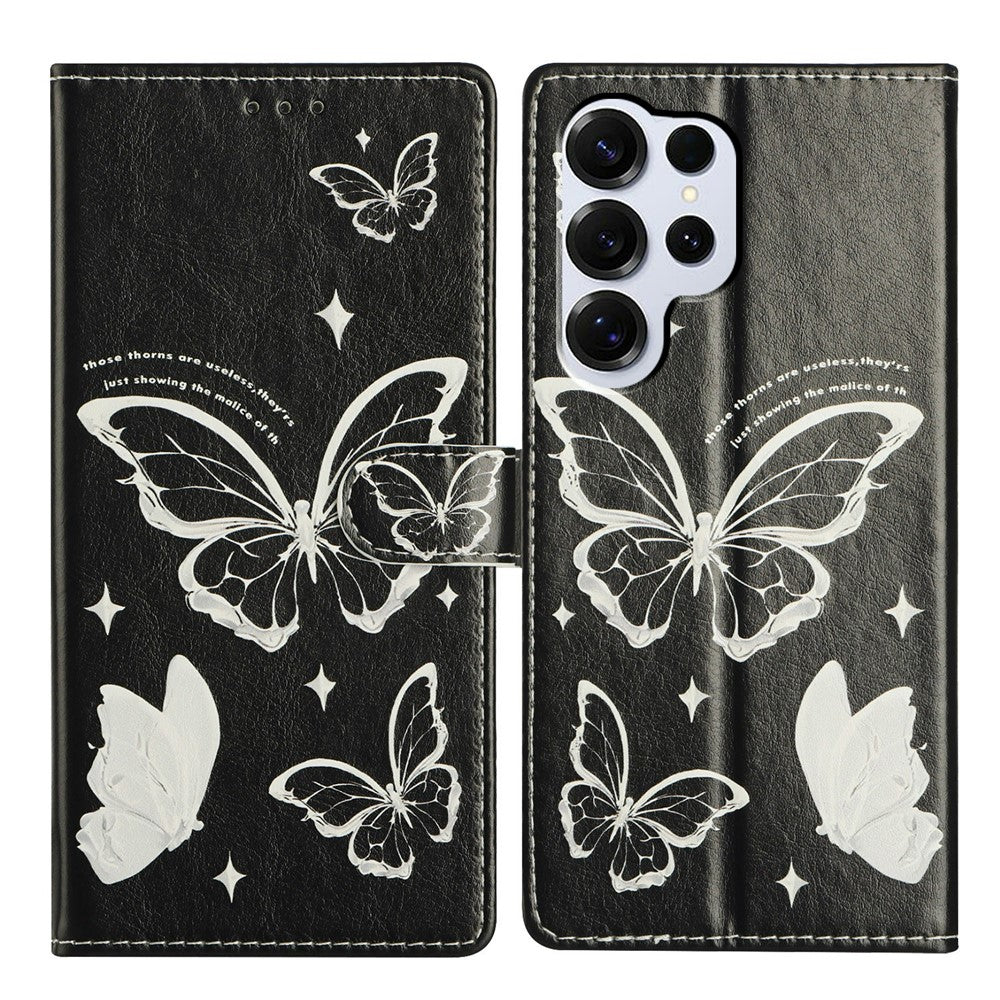 For Samsung Galaxy S26 Ultra Case Pattern Printing Wallet Stand Flip Leather Phone Cover with Strap