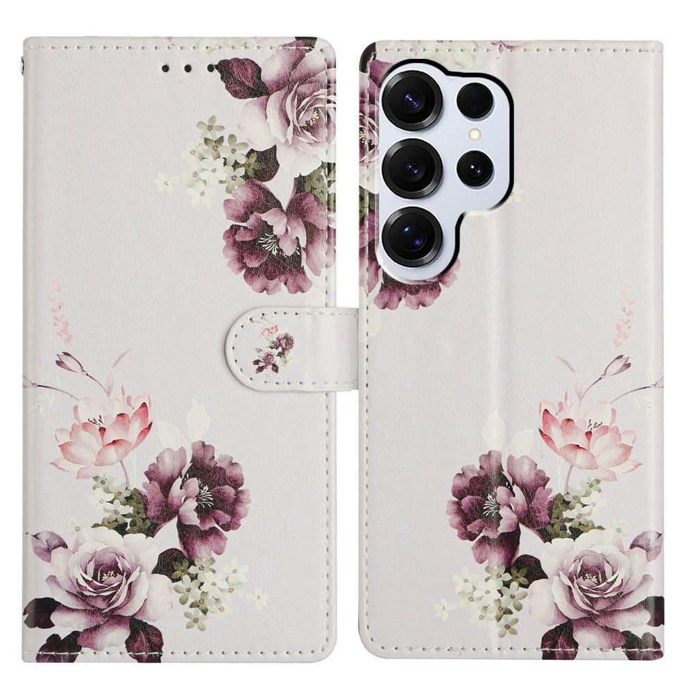 For Samsung Galaxy S26 Ultra Case Pattern Printing Wallet Stand Flip Leather Phone Cover with Strap