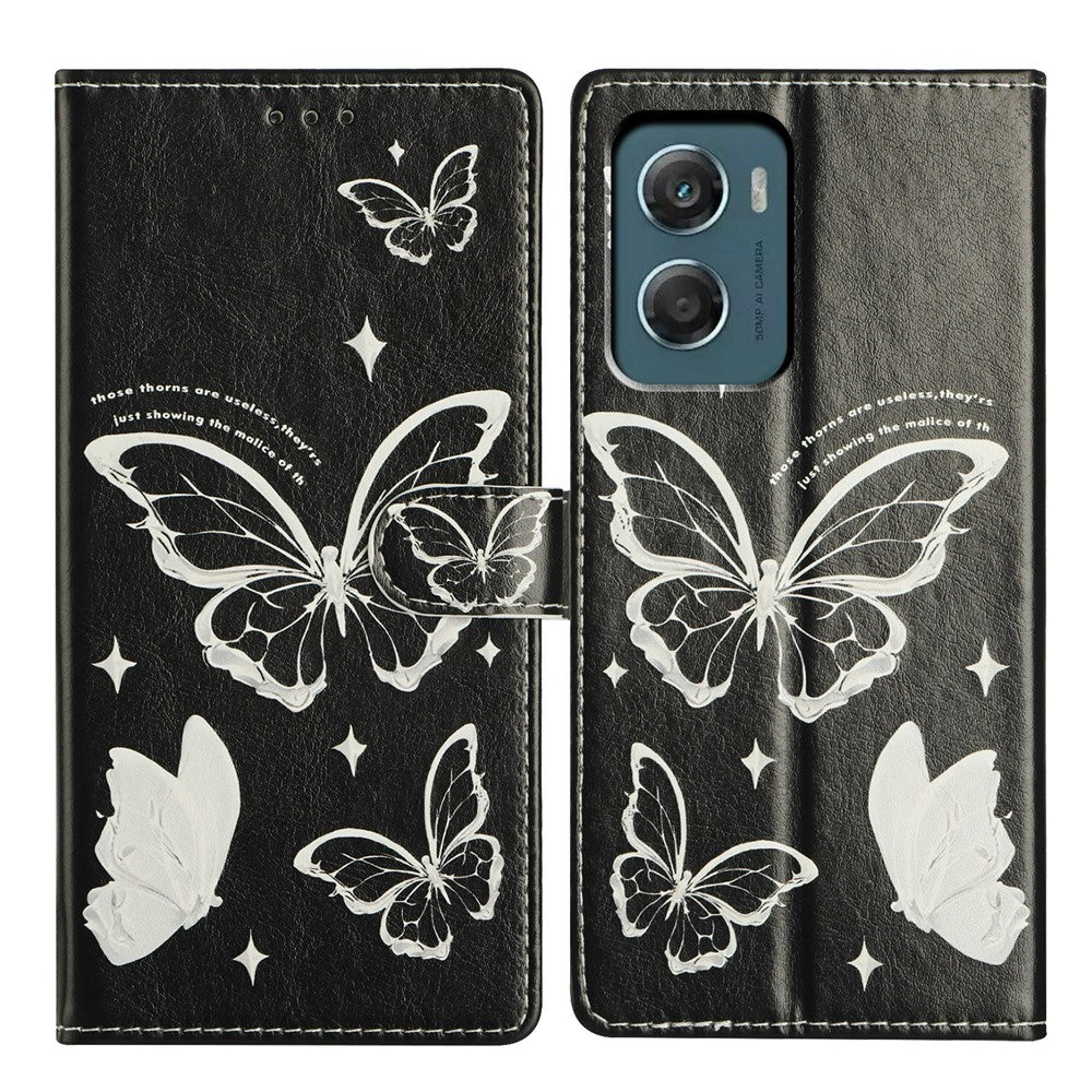 For Motorola Moto G06 4G Case Pattern Printing Wallet Stand Flip Leather Phone Cover with Strap