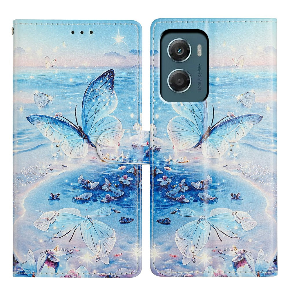 For Motorola Moto G06 4G Case Pattern Printing Wallet Stand Flip Leather Phone Cover with Strap