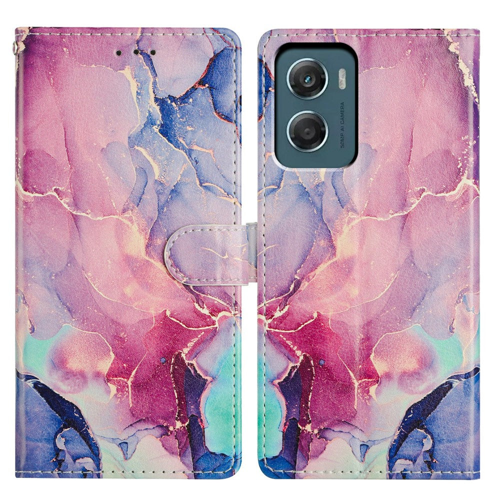 For Motorola Moto G06 4G Case Pattern Printing Wallet Stand Flip Leather Phone Cover with Strap