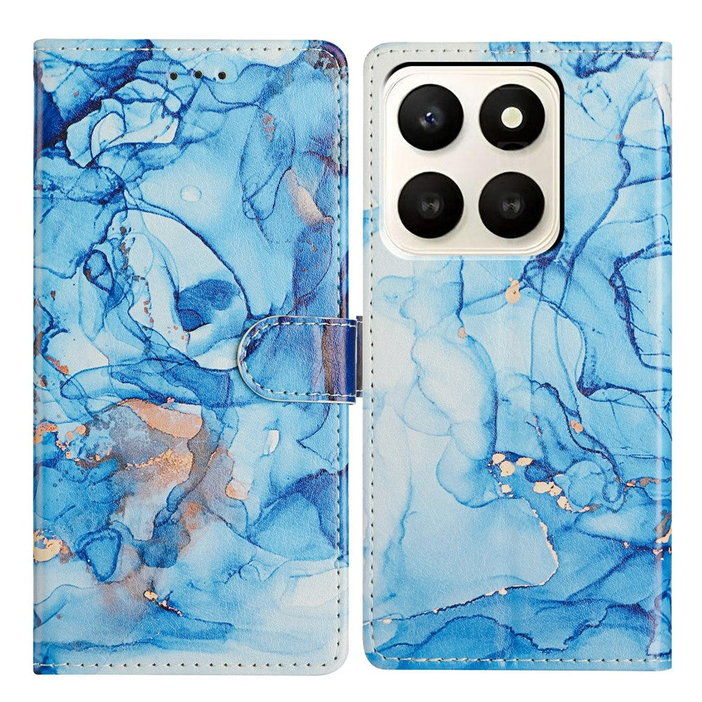 For Honor X7d 5G Case Pattern Printing Wallet Stand Flip Leather Phone Cover with Strap