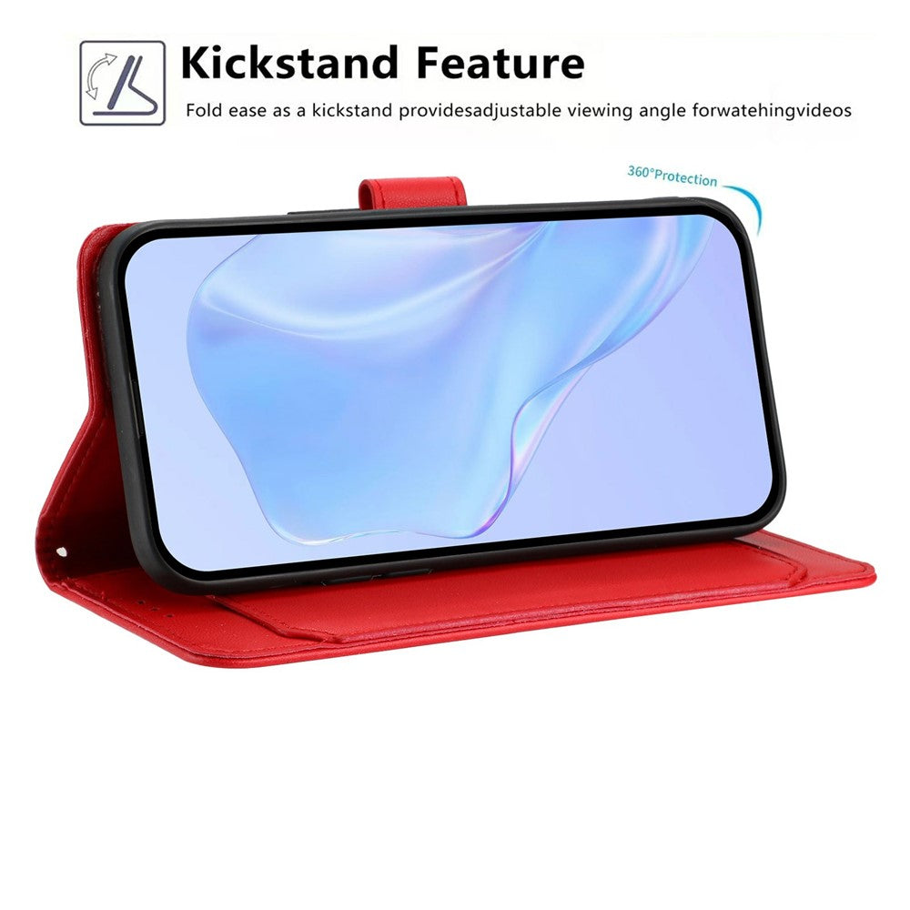 For Motorola Moto G06 Power 4G  /  G06 4G Wallet Case with Strap  /  Multiple Card Slots Solid Color Leather Stand Phone Cover