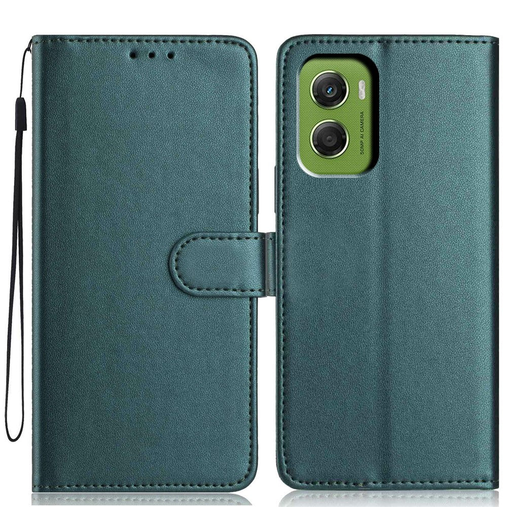 For Motorola Moto G06 Power 4G  /  G06 4G Wallet Case with Strap  /  Multiple Card Slots Solid Color Leather Stand Phone Cover