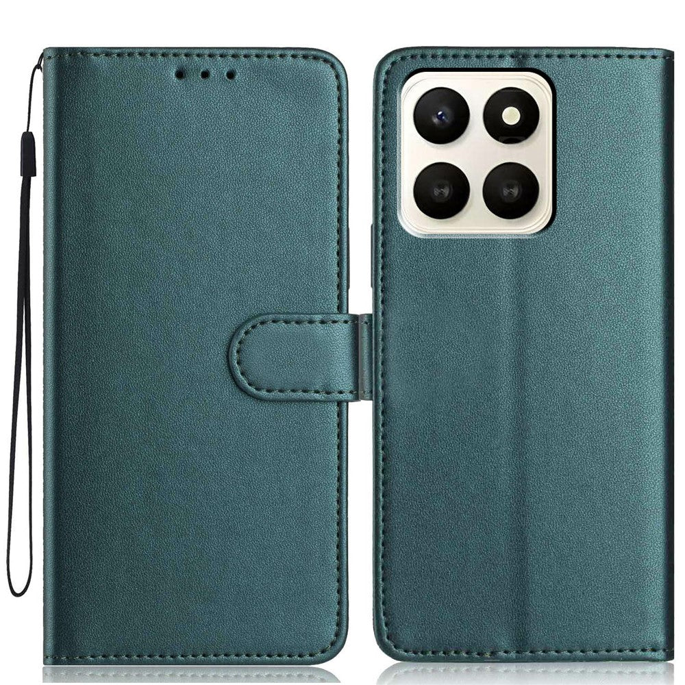 For Honor X7d 5G Wallet Case with Strap  /  Multiple Card Slots Solid Color Leather Stand Phone Cover