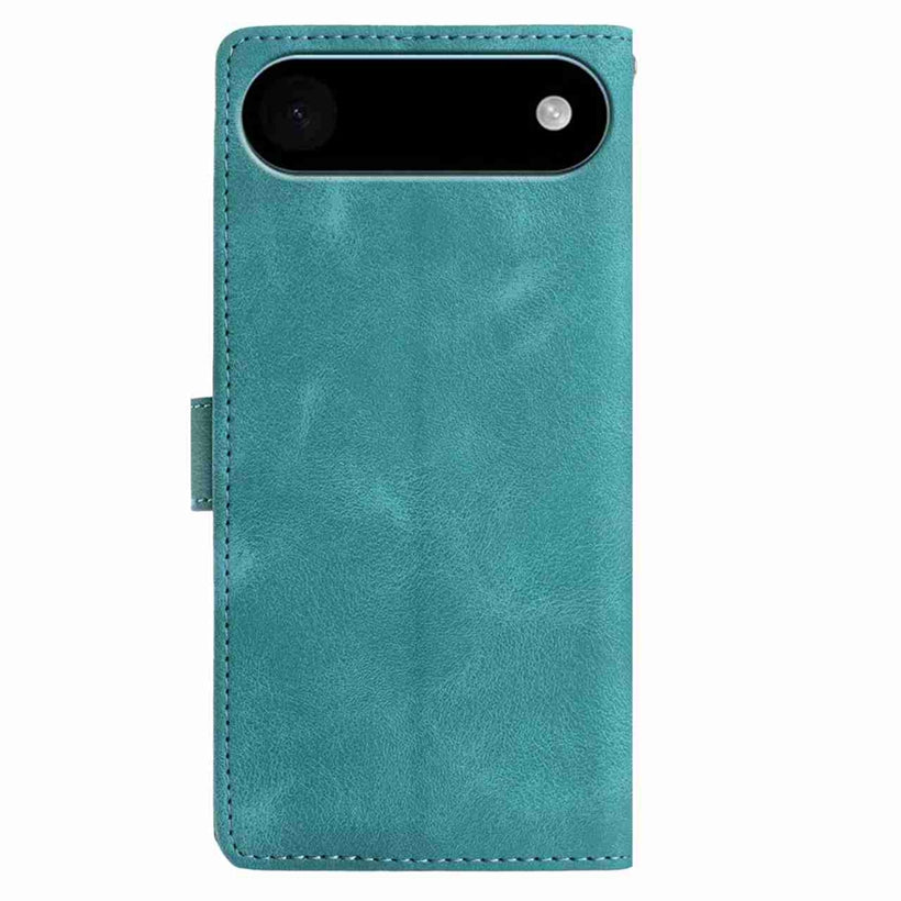 For iPhone Air Case Garden Imprinted PU Leather Wallet Phone Cover with Wrist Strap