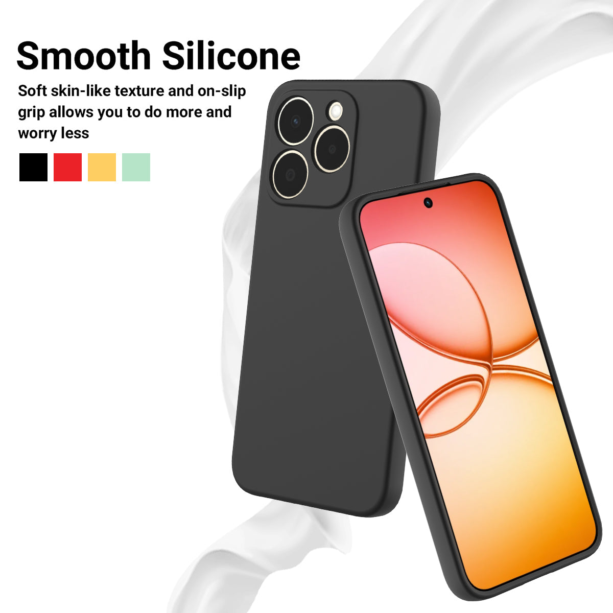 For Realme 15T 5G Liquid Silicone Case Phone Back Cover with Hand Strap