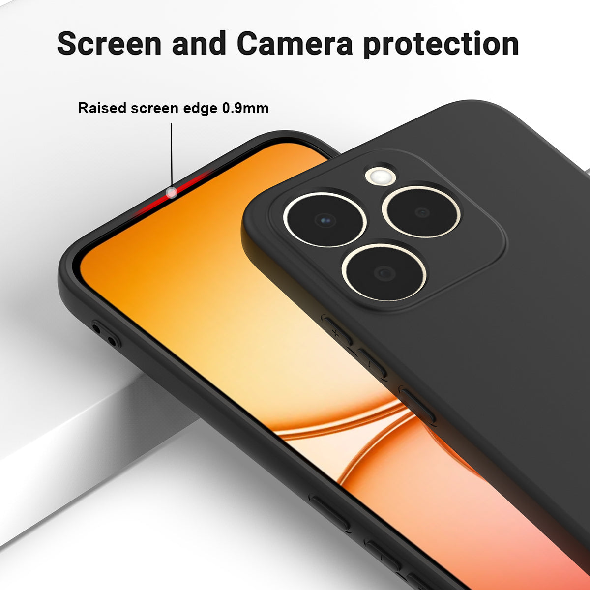 For Realme 15T 5G Liquid Silicone Case Phone Back Cover with Hand Strap